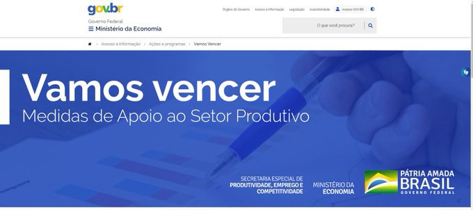 Governo Federal lança página para apoiar o setor produtivo
