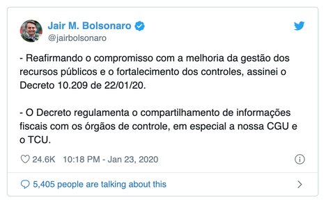 CGU poderá acessar dados protegidos por sigilo fiscal