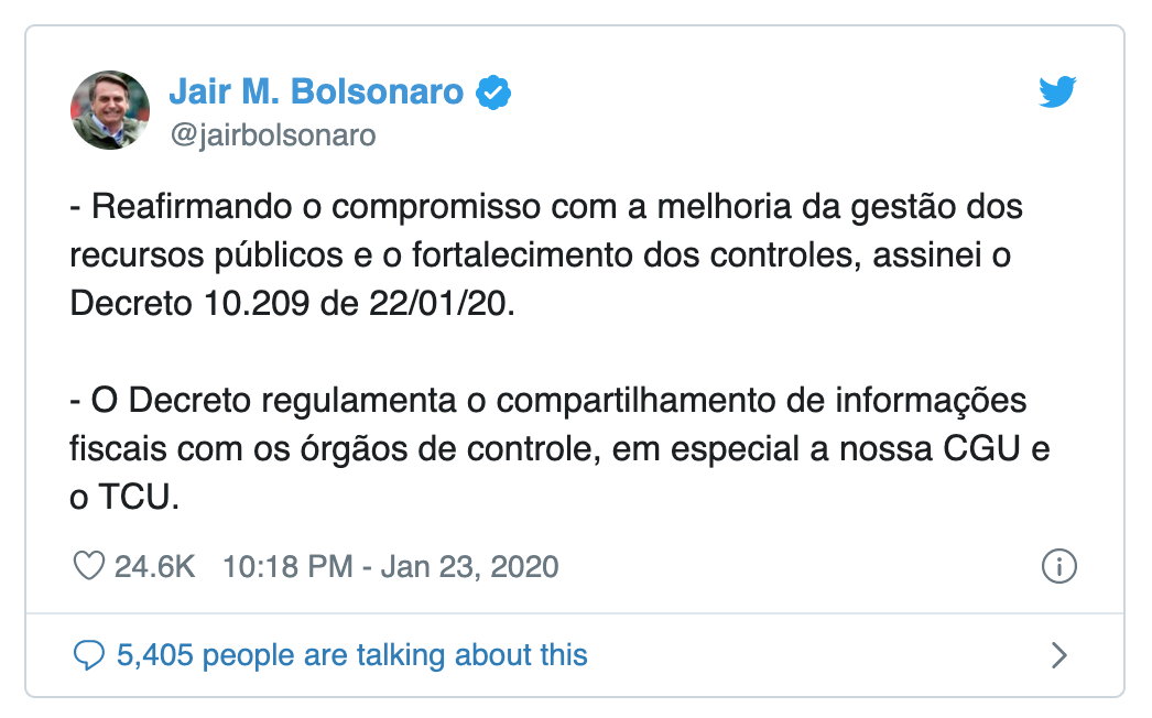CGU poderá acessar dados protegidos por sigilo fiscal
