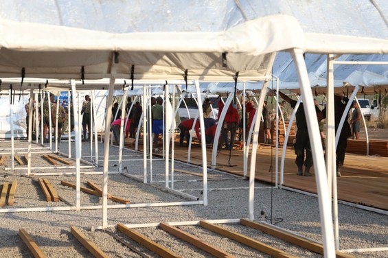 Hangar da Base Aérea de Santos está sendo transformado em Hospital de Campanha Civil: Foto FAB