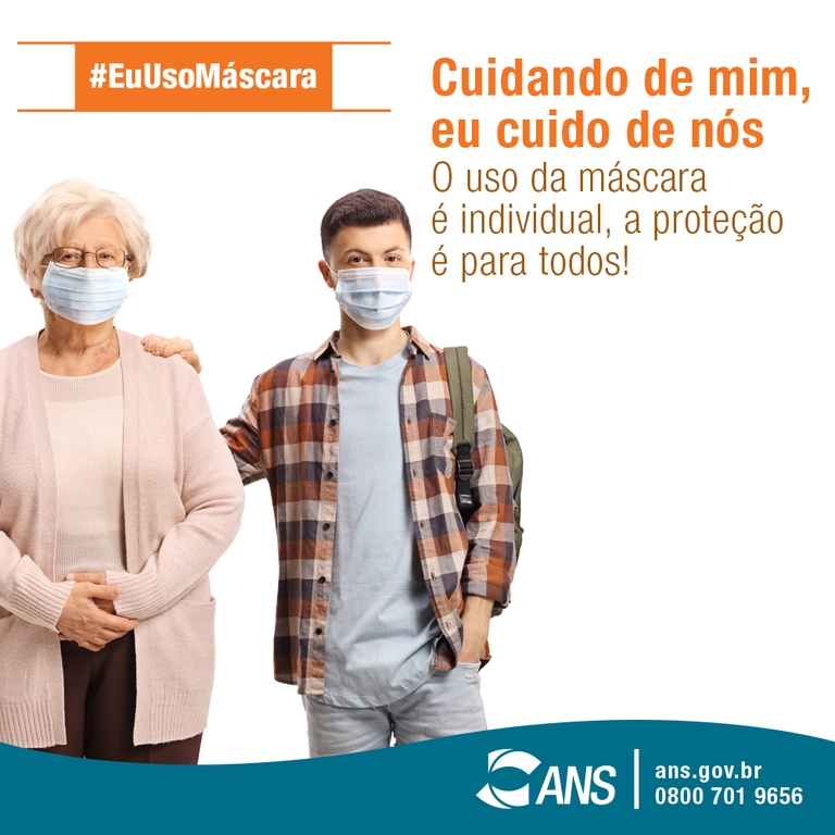 Campanha da ANS reforça uso de máscara de proteção contra o coronavírus
