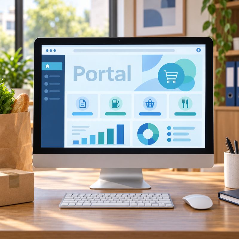 Monitor com janela de navegador e cursor.