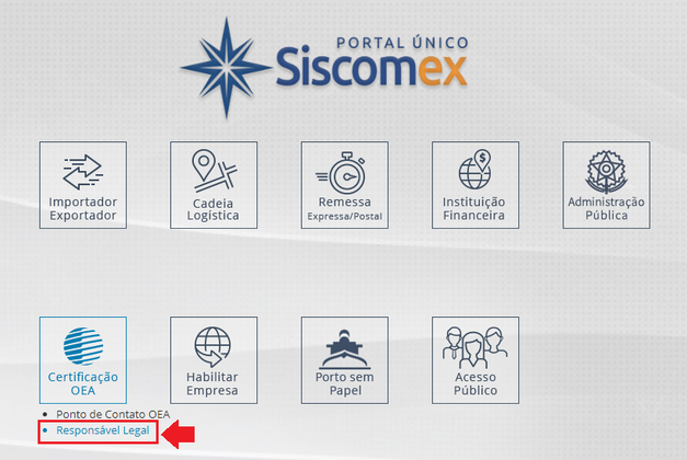 Login pelo Responsável Legal