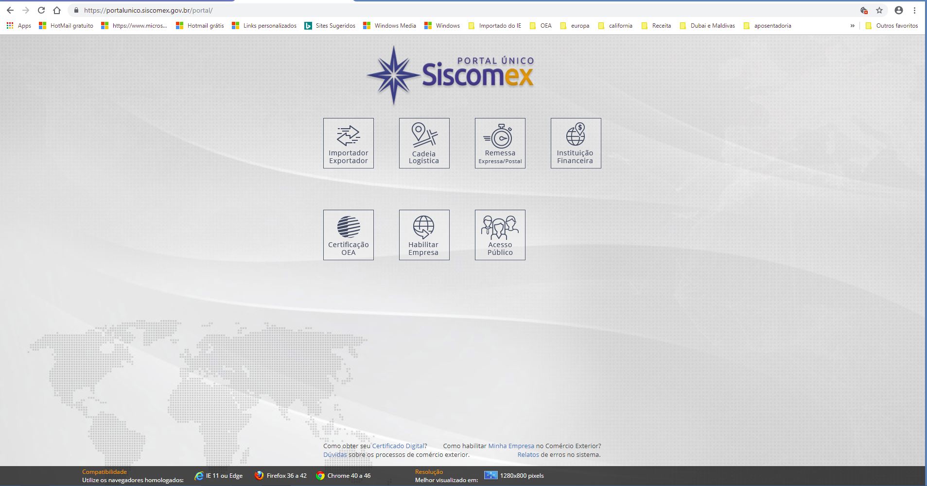 tela 1a acesso ao Portal Único