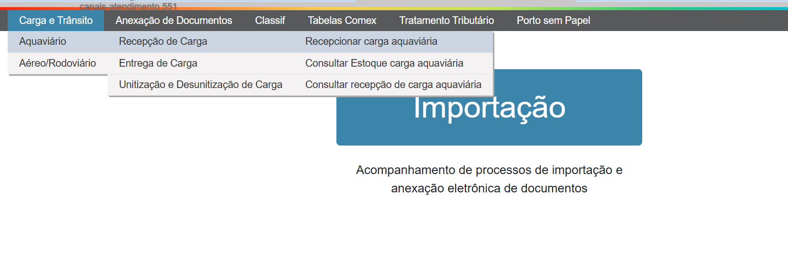tela 1-modal marítimo DUIMP antecipada