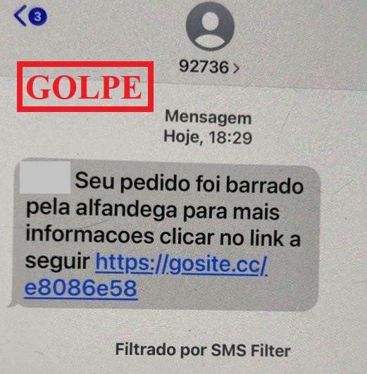 Mensagem de golpe.