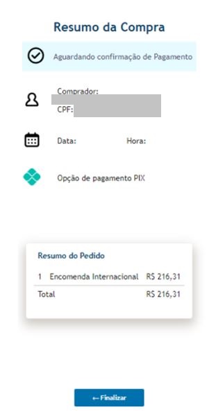 Pagamento Correios