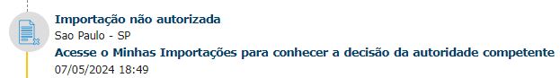 Importação não autorizada