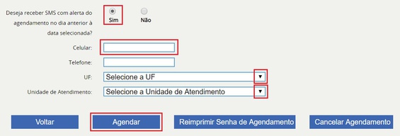 Selecione a UF e Unidade