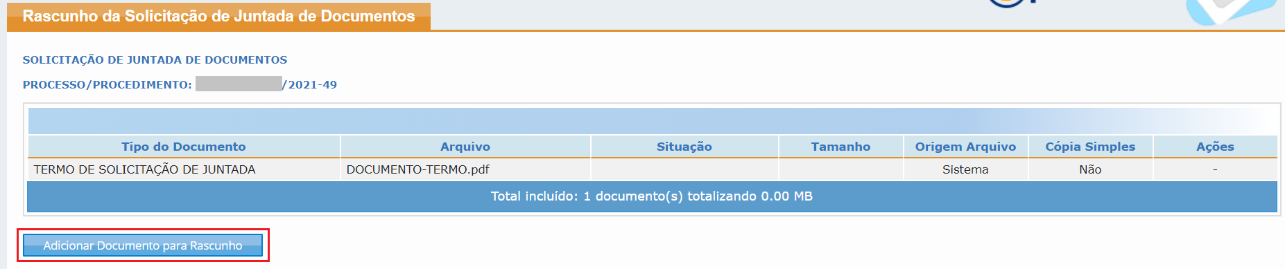 adicionar para rascunho