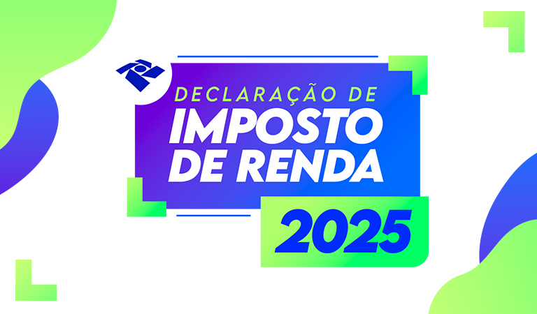 Duas pessoas utilizando dispositivos digitais com o texto "2024 Imposto de Renda", logo da Receita Federal.
