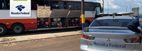 Receita Federal retém dois ônibus que transportavam R$581 mil em mercadorias irregulares em Foz do Iguaçu