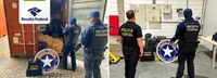 Operação conjunta da Receita Federal e Polícia Federal apreende 210 kg de cocaína no Porto de Itapoá
