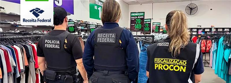 Durante a ação de fiscalização e repressão foram apreendidos em vestuário cerca de R$ 1,5 milhão em produtos falsificados.