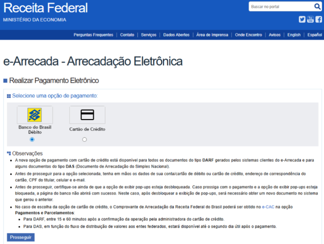 Pagamento de DARF
