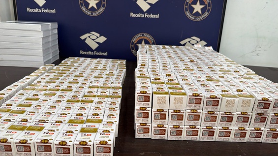 Medicamentos emagrecedores apreendidos.