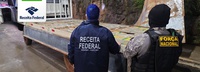 Receita Federal retém 715 kg de substância análoga à maconha em fundo falso de caminhão na Aduana da Ponte Internacional da Amizade