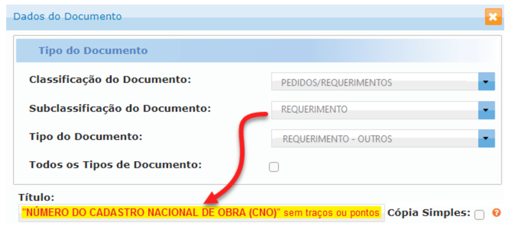 Dados do Documento