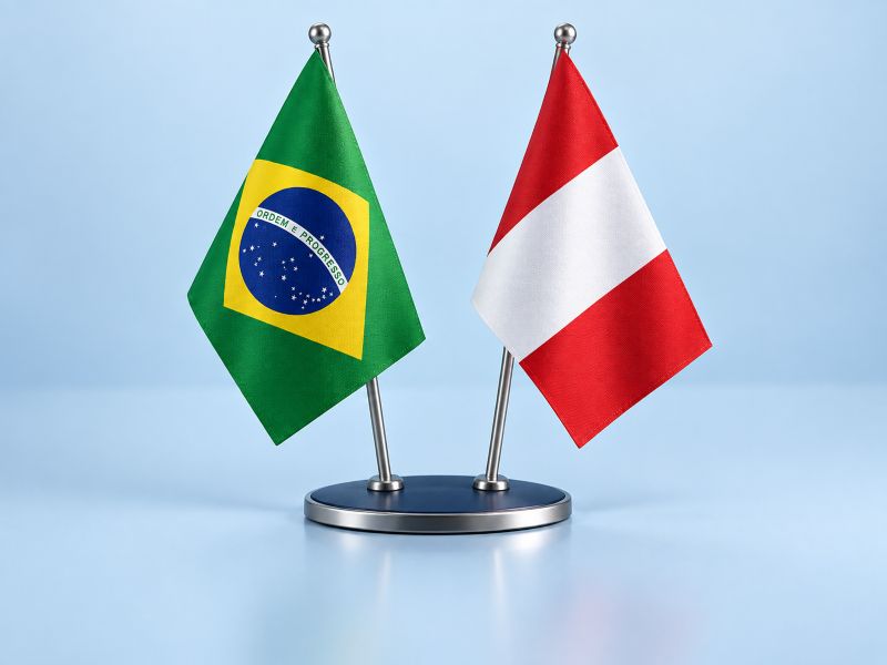 Bandeiras Brasil–Peru em cooperação