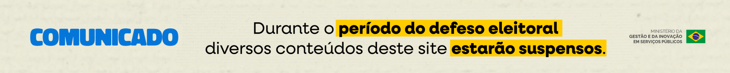 Comunicado Defeso eleitoral