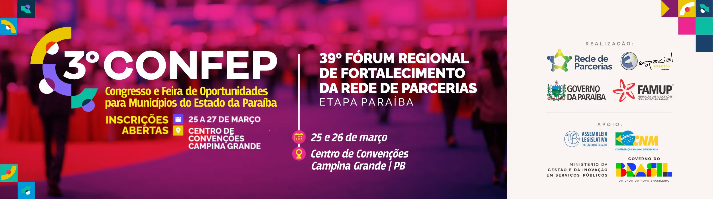 3º CONFEP | 39º Fórum Regional de Fortalecimento da Rede de Parcerias - Etapa Paraíba