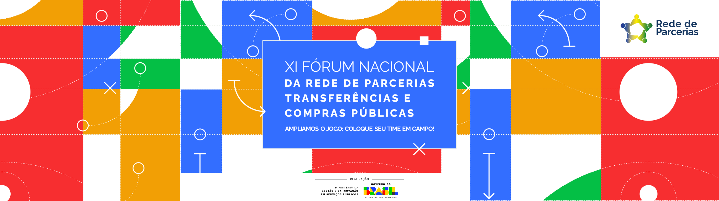 Imagem ilustrativa que diz Fórum Nacional da Rede de Parcerias, Transferências e Compras Públicas