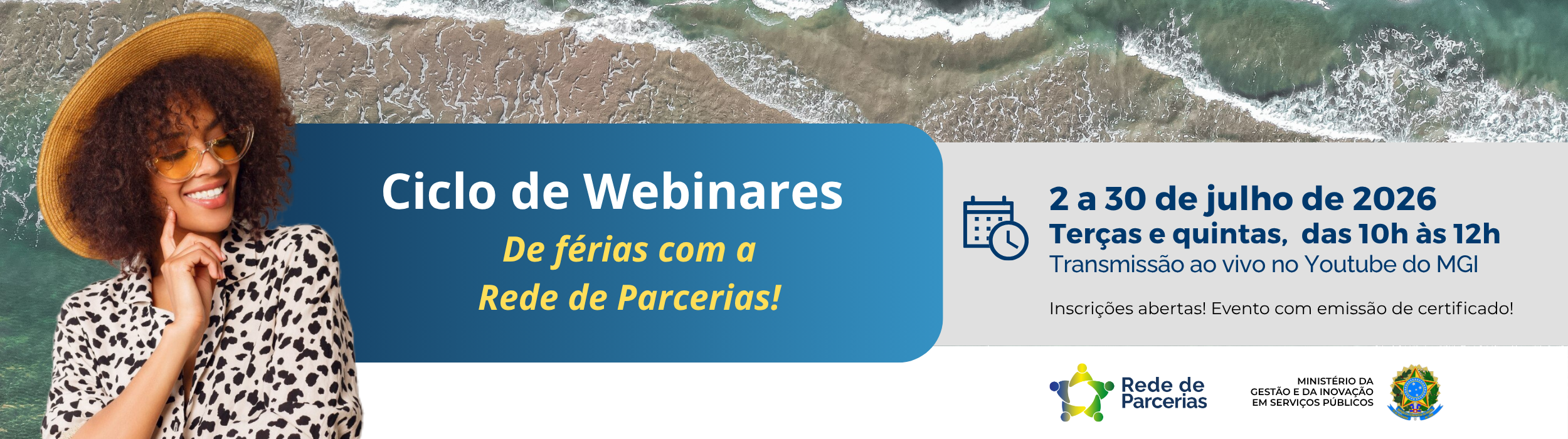 Ciclo de webinares: De férias na Rede de Parcerias 2026