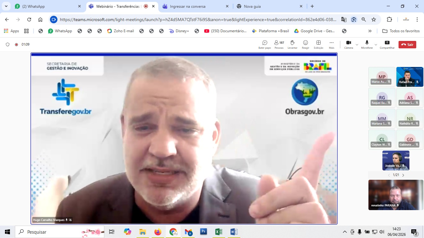dia 06.04.2026 Webinário Transferências especiais 2026 realizado pela SENASP