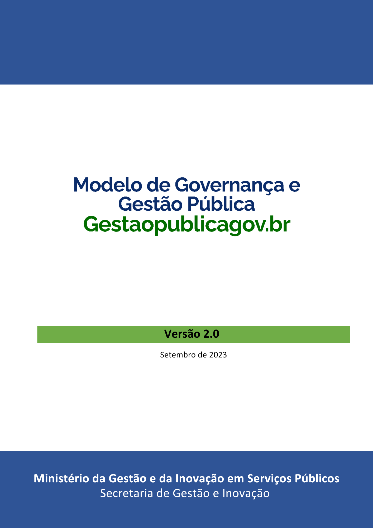 Modelo de Governança e Gestão Pública