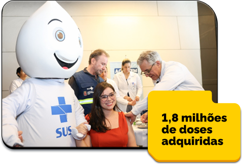 Zé Gotinha e equipe