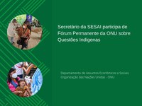 Secretário da SESAI participa de Fórum Permanente da ONU sobre Questões Indígenas