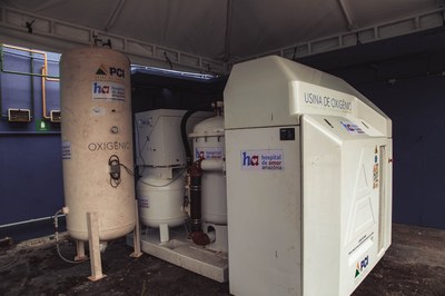 Usina instalada no Hospital Nilton Lins tem capacidade para atender até 70 leitos