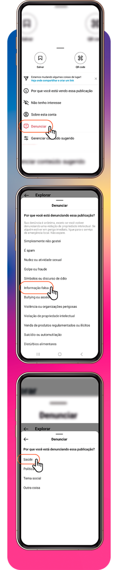 Saúde com Ciência - Clique em denunciar, Informação falsa e Saúde