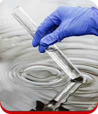 Pessoa manuseando tubo de ensaio com água