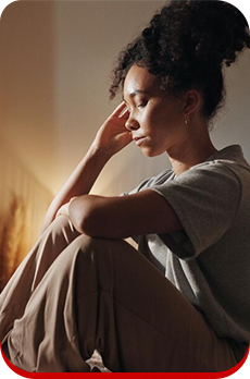 Mulher com sintomas de depressão