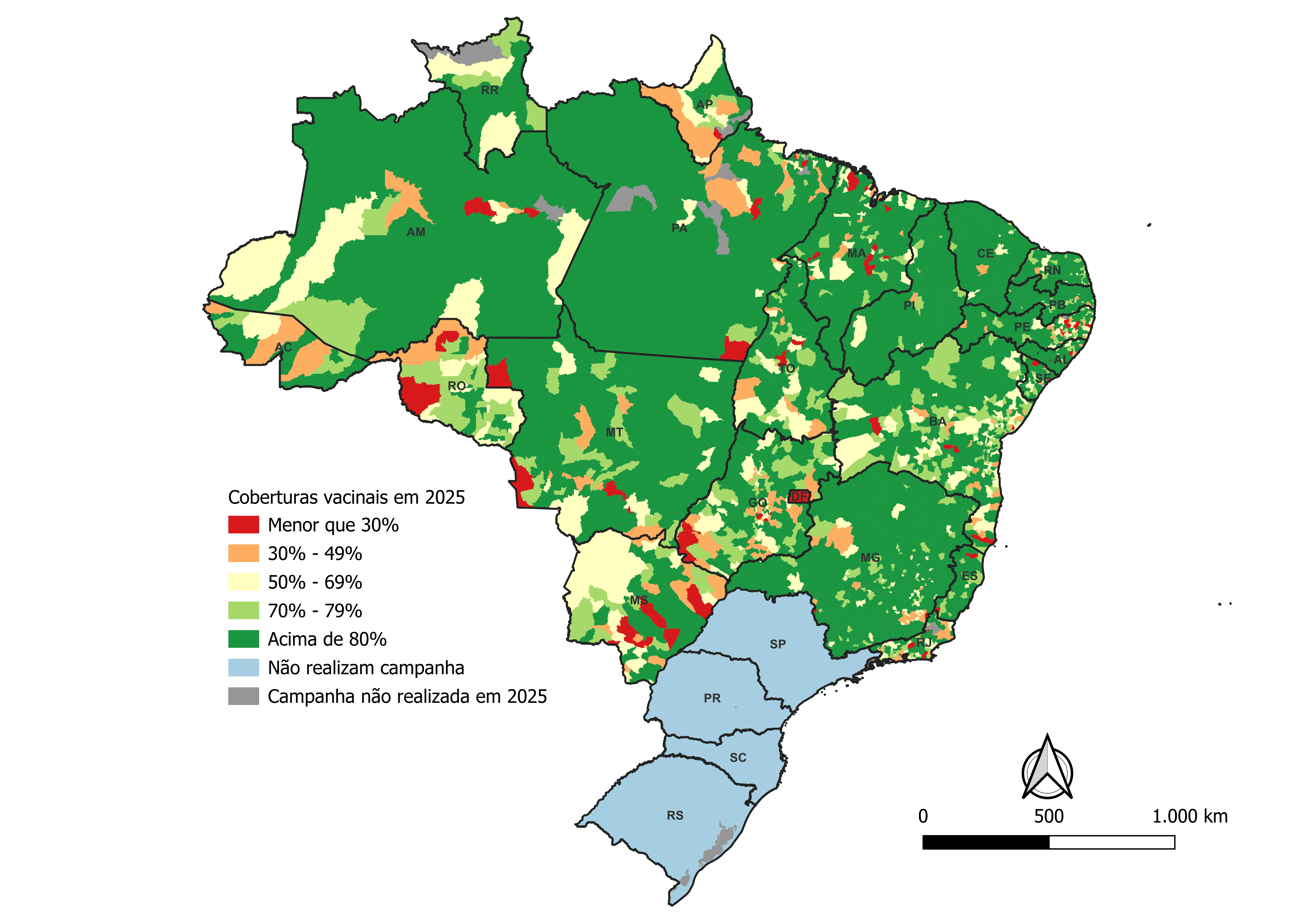 Casos de Raiva Canina (RC) e Cobertura Vacinal (CV) na Campanha Nacional de Vacinação Contra a Raiva Canina, por ano Brasil, 2015 a 2024**