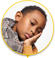 Criança sentindo mal-estar