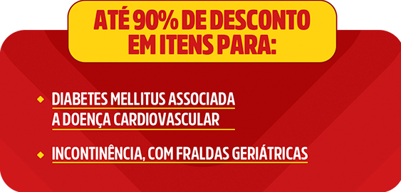 Até 90% de desconto em medicamentos