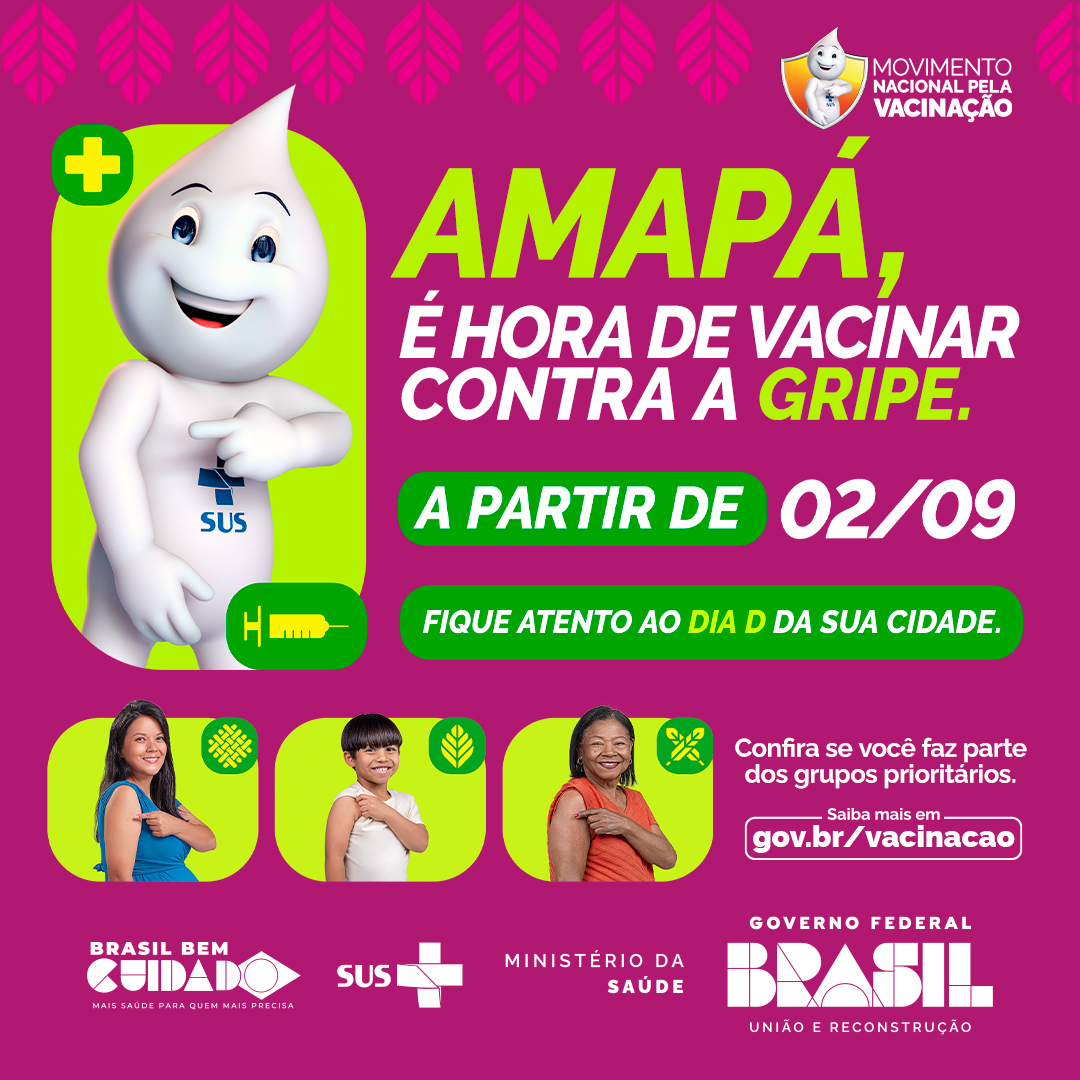 Amapá | Card - Vacinação Contra a Gripe na Região Norte - 1080x1080px .jpg