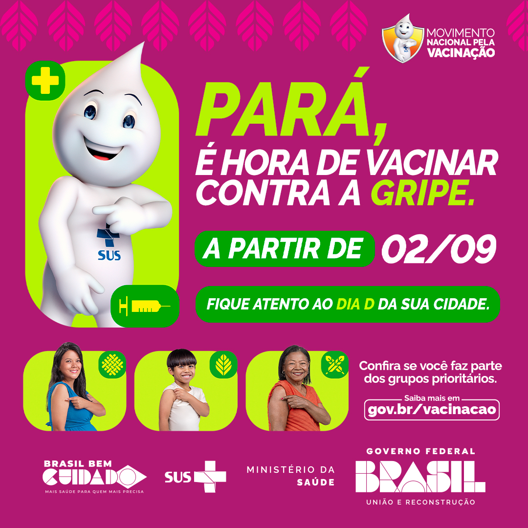 Pará | Card - Vacinação Contra a Gripe na Região Norte - 1080x1080px .jpg