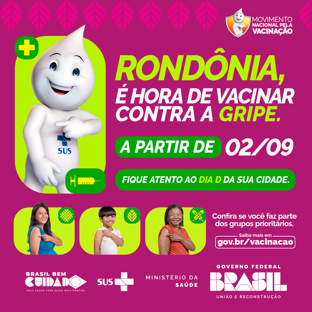 Rondônia | Card - Vacinação Contra a Gripe na Região Norte - 1080x1080px .jpg