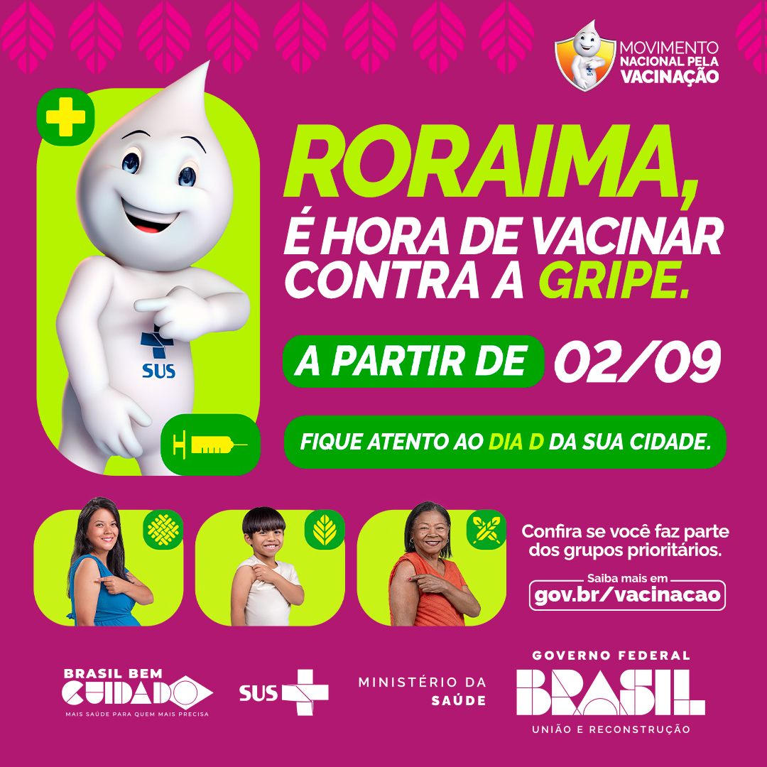 Roraima | Card - Vacinação Contra a Gripe na Região Norte - 1080x1080px .jpg