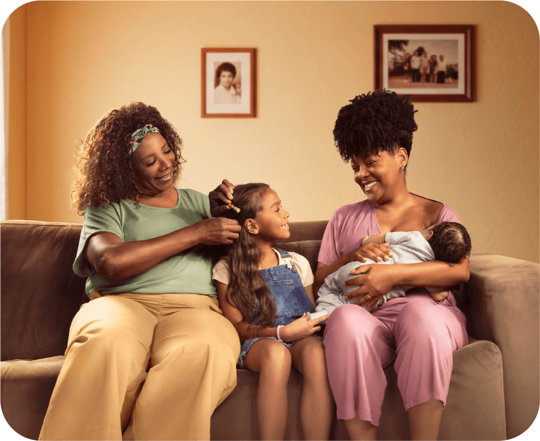 Foto segurando criança