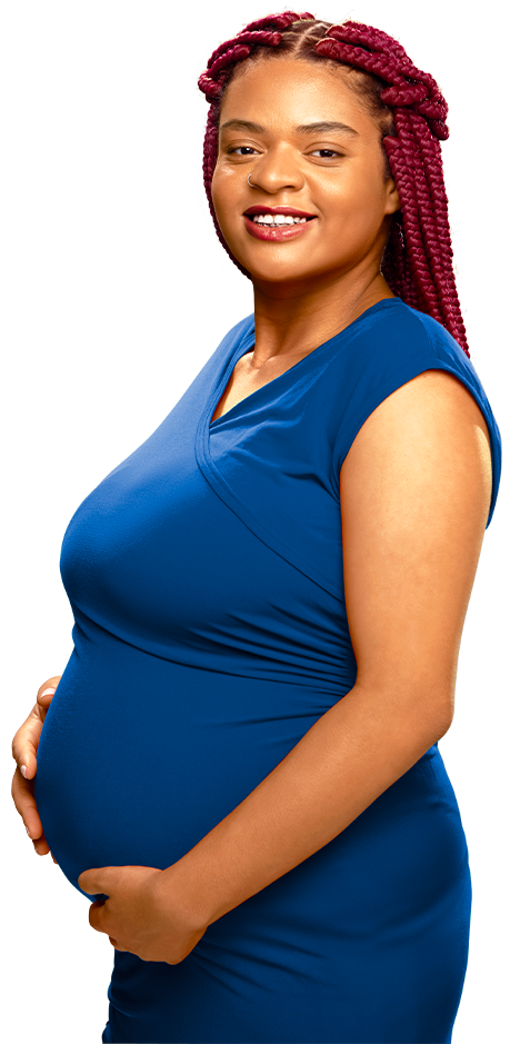 Gestante segurando a barriga