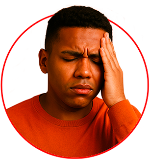 Homem com sintoma de febre