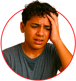 Jovem com sintoma de muito suor