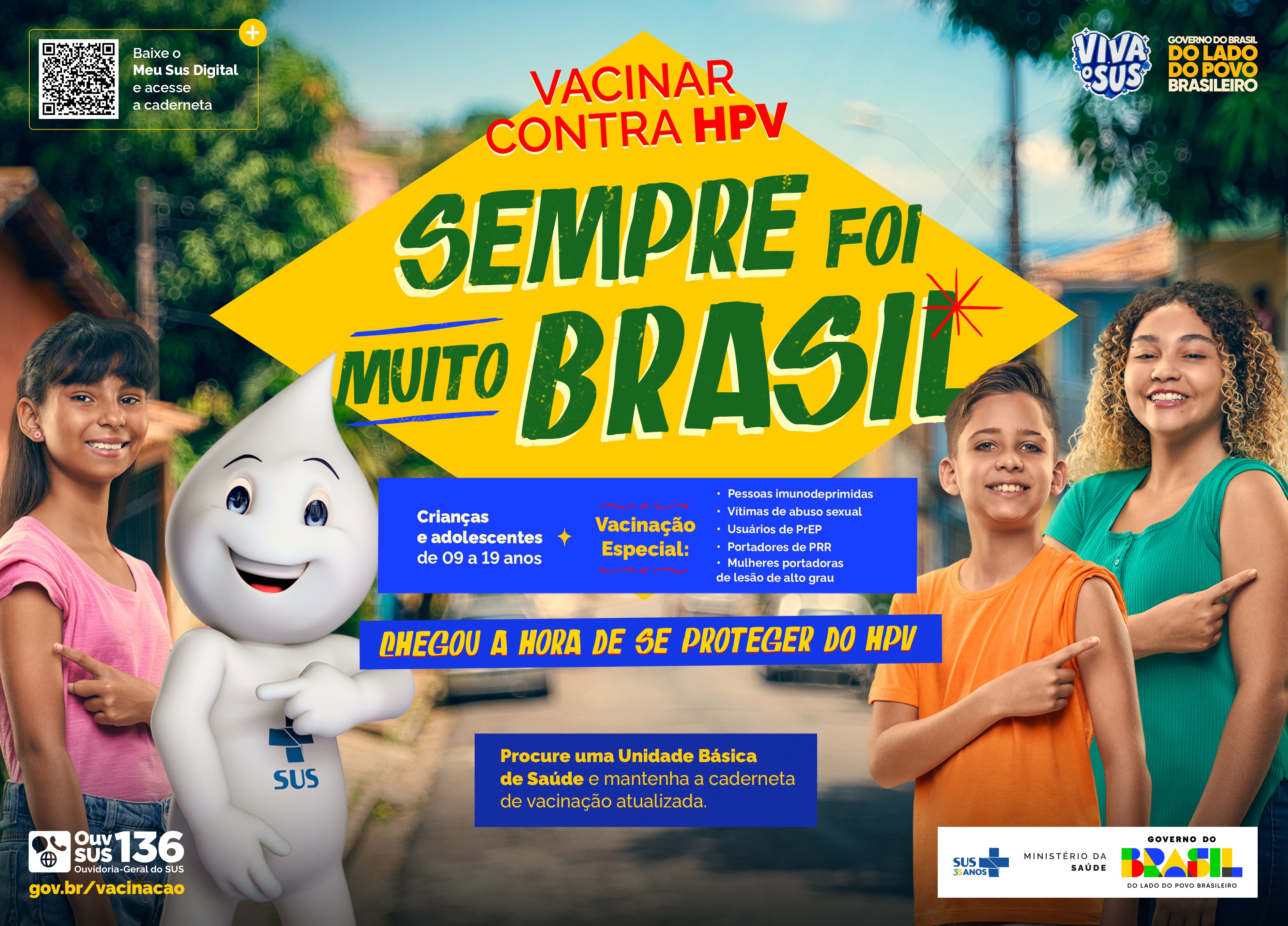 Cartaz Horizontal - Campanha Vacinação HPV - 64x46cm .png