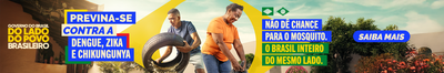 Previna-se contra a Dengue, Zika e chikungunya. Não dê chance para o mosquito. O Brasil inteiro do mesmo lado. Saiba mais