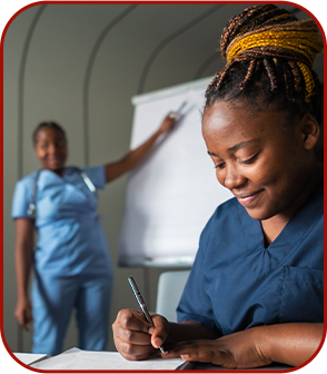 Profissional da saúde realizando pesquisa