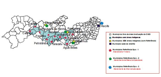 Imagem dos municípios e DSEIs